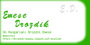 emese drozdik business card